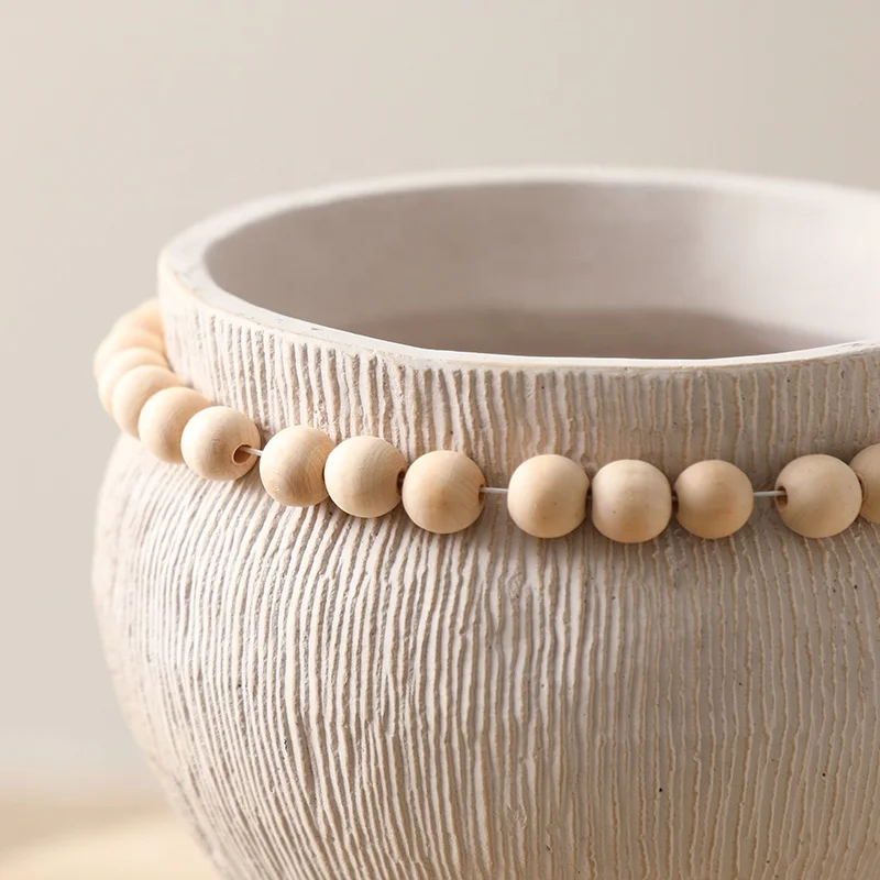 Minimalist Wedding Ornaments Tabletop Decoration Cement Vase Wholesale Nordic White Flower Vase for Home Decor