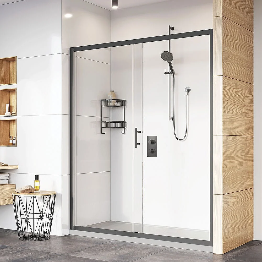 Modern 10mm Frameless Shower Glass Door Stainless Steel Aluminum Alloy Hinge Open Style for Bathroom or Hotel