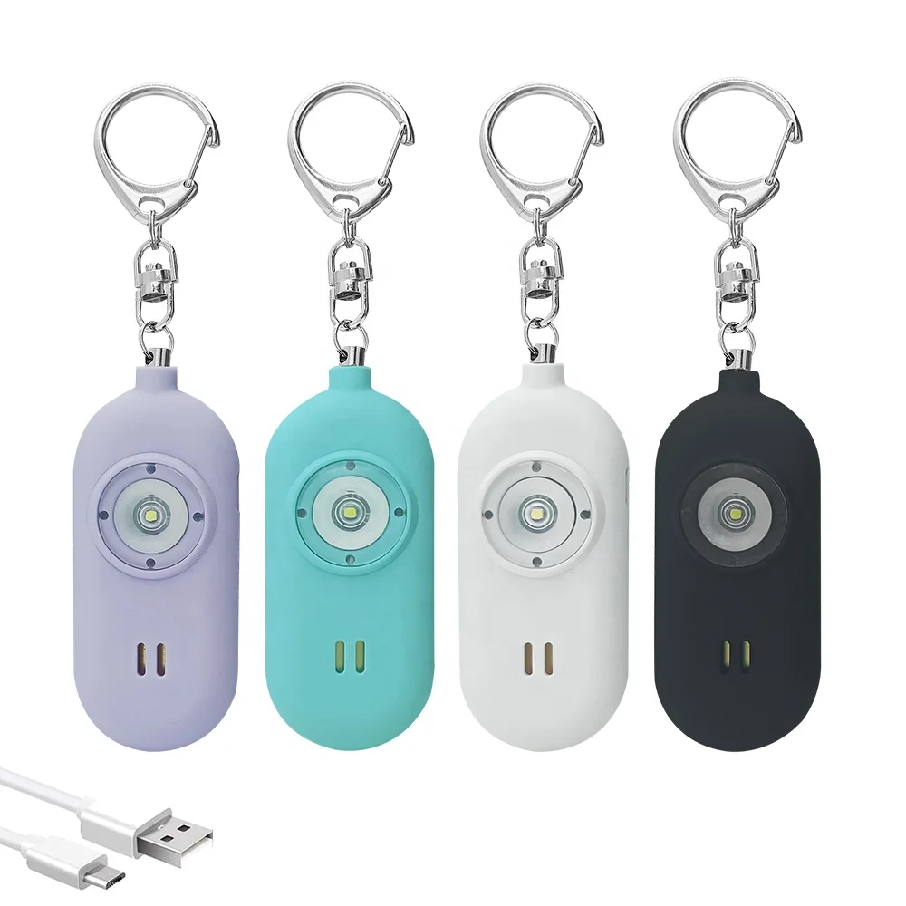 Wholesale Price Outdoor Personal Protection Alarm SOS Led Light 130db Alarm Self Defense Keychain Gift Personal alarm For Women