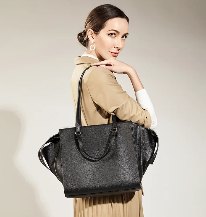 
Ready to ship Gionar Large Size Utility Full Grain Cowhide Leather Tote bag Casual Travel Handbag for women with Logo 