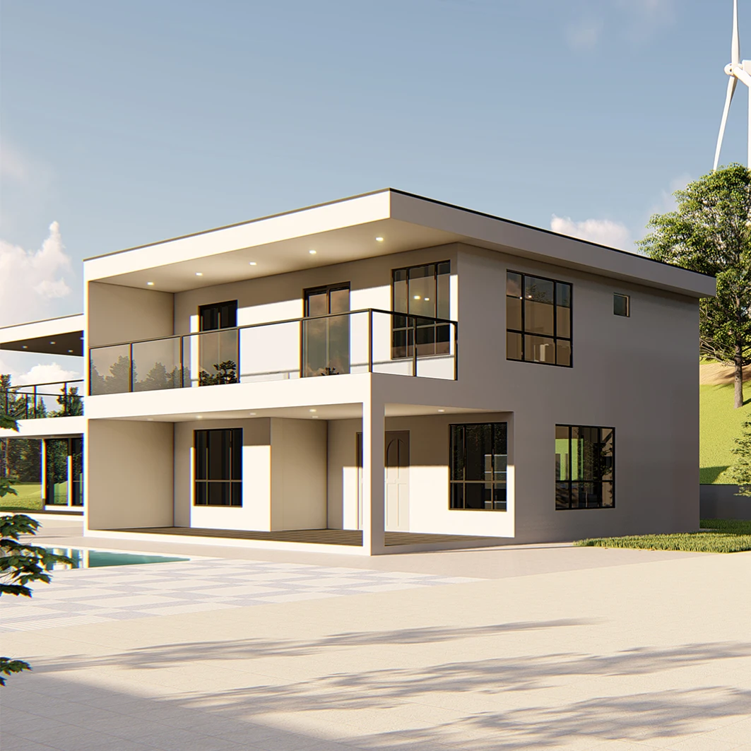 Low Cost Prefabricated Light Steel Structure Housing Modern Design Prefabricated Luxury Villa