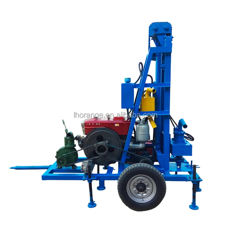 100m 22HP Cheap price small portable diesel rotary hydraulic water well borehole mine drilling rig machine for water wells