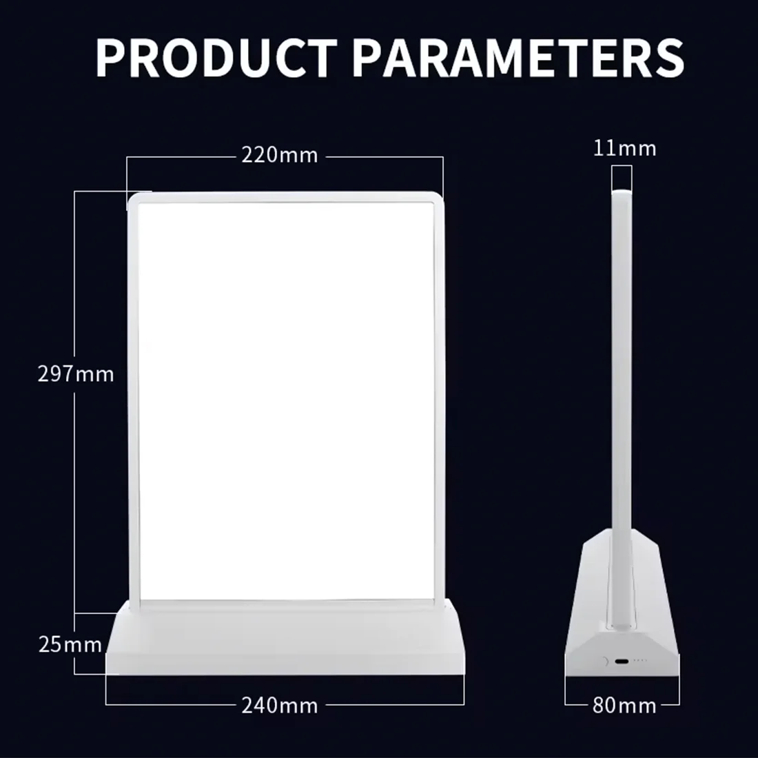 HLY Ultra-Thin rechargeable LED Advertising Light Boxes advertising sign Custom A4 Desktop Panel Table Stand for Outdoor Use