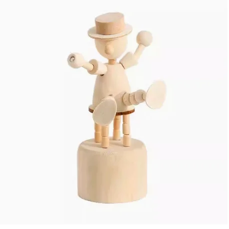 Wooden Creative Cute Ornaments Birthday Gift For Kids Girl Healing Puppet For Living Room Bedroom Office Tabletop Decoration