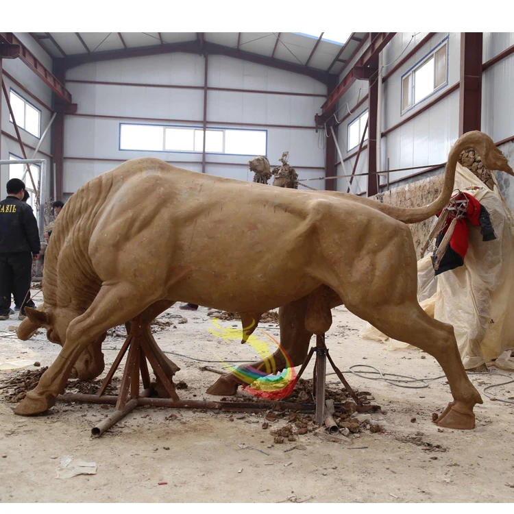 Life Size Spanish Fighting Bull Bronze Sculptures Bullfight Sculpture