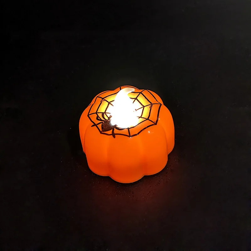 Halloween party decoration supplies atmosphere setting props bar LED luminescent pumpkin candle lamp