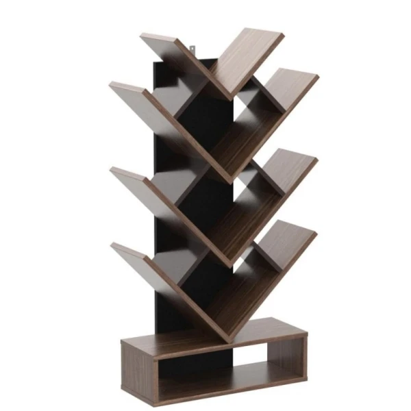 Tree Shaped Branch Bookshelf Rustic Brown Tree Bookcase Wooden Free Standing Book Tree Shelf Design Book Case
