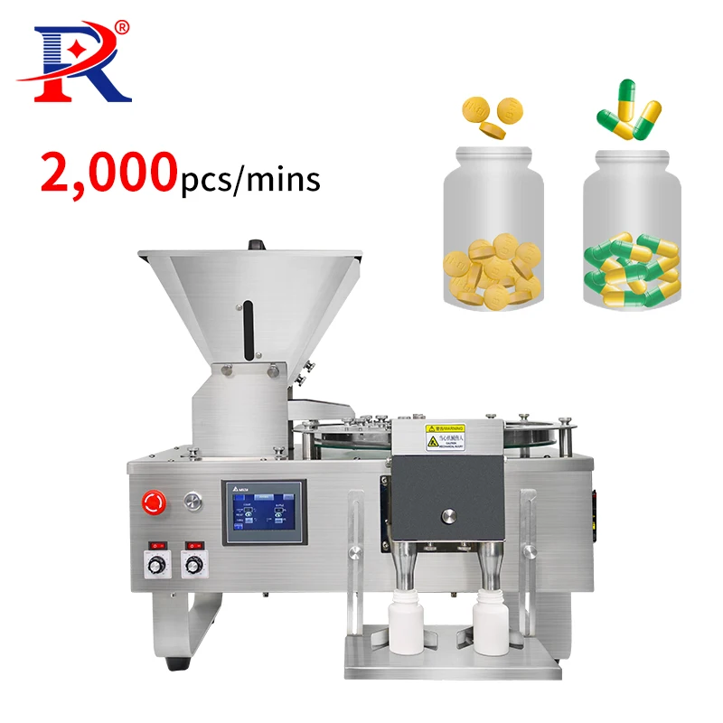 Medicine Automated Conveying Track Stainless Steel Single Disc Right Gelatin Capsule And Tablet Bottling Counting Machine