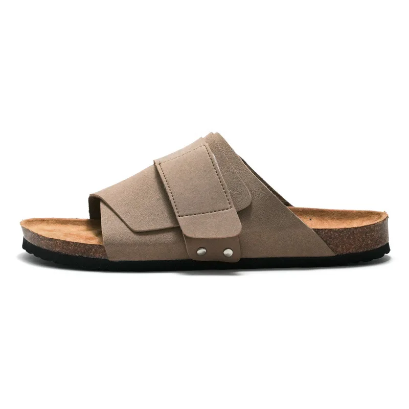 Most Popular Casual men suede upper cork sole sandals and slippers