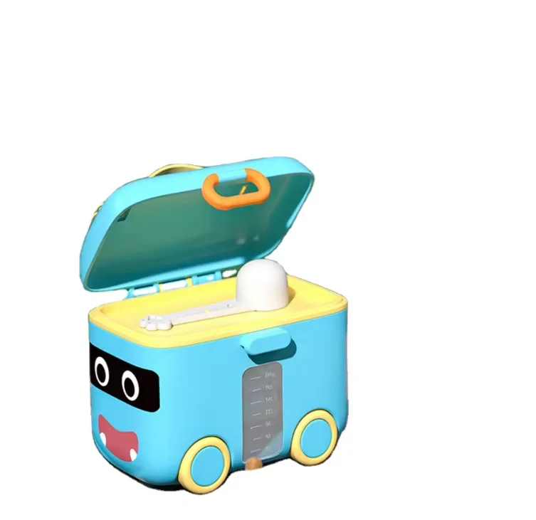 New design cartoon car portable cereal and milk storage powder container baby