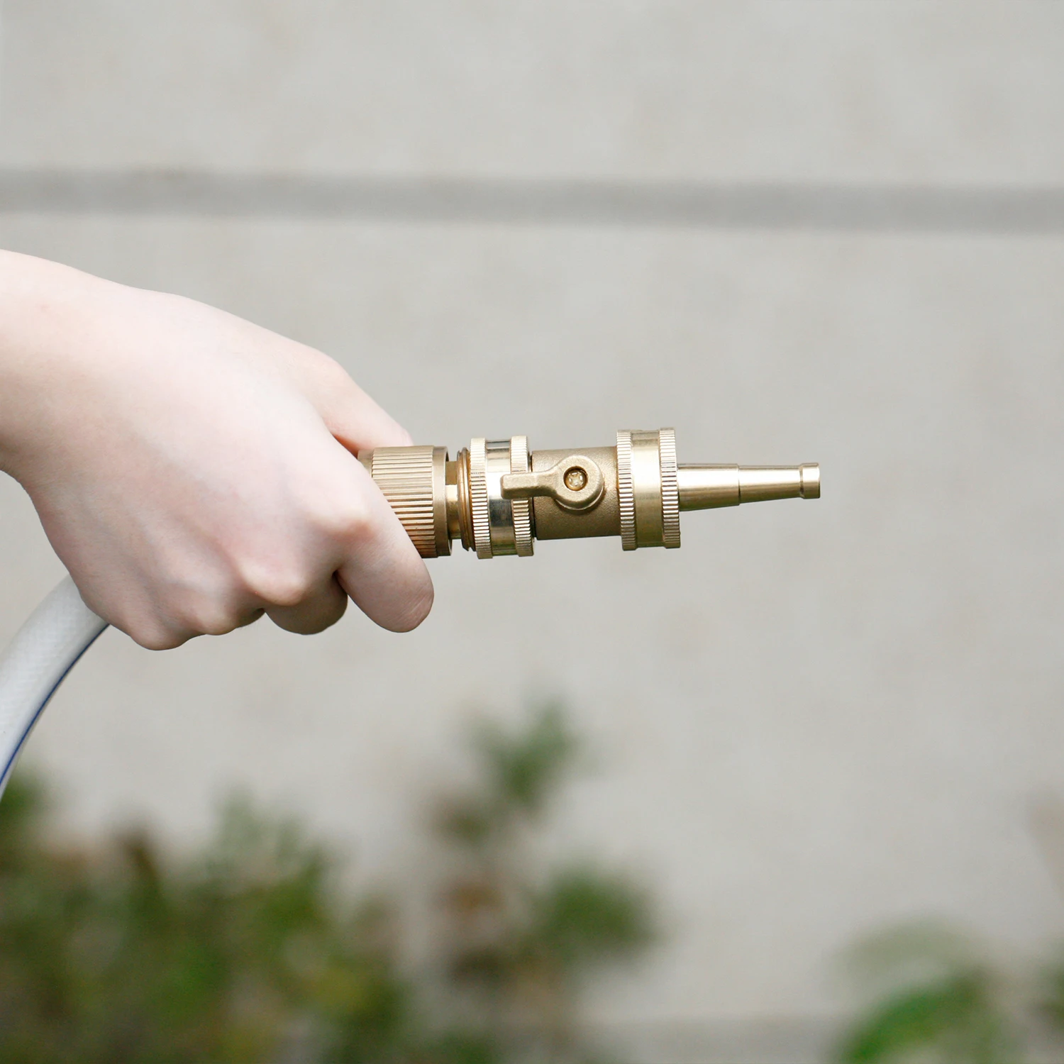 Brass Water Hose High Pressure Jet Sweeper Sprayer Nozzles with Garden Hose On Off Valve