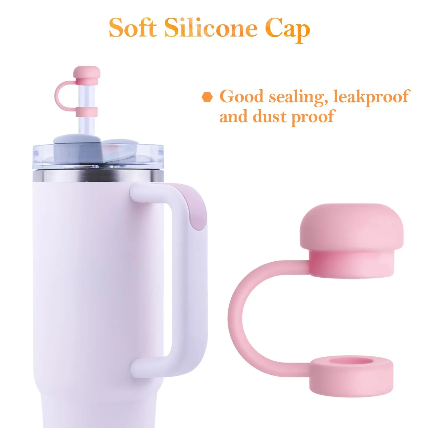 Custom Round Spill Proof Set Tumblers Accessories Stopper Topper Plug Lid Drinking Dust Cap Silicone Stanley Cup Straw Covers