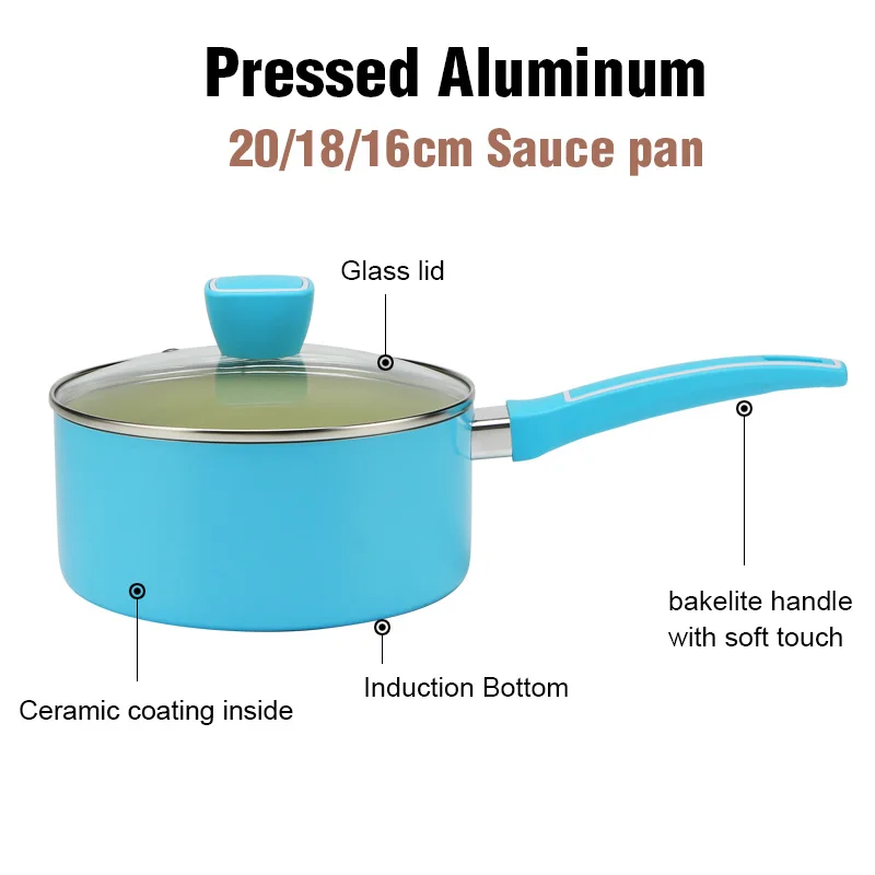 15pcs Cookware Pot Sets German Quality Ceramic Induction Kitchen Ware Cookware Set Pots and Pans with Glass Lid