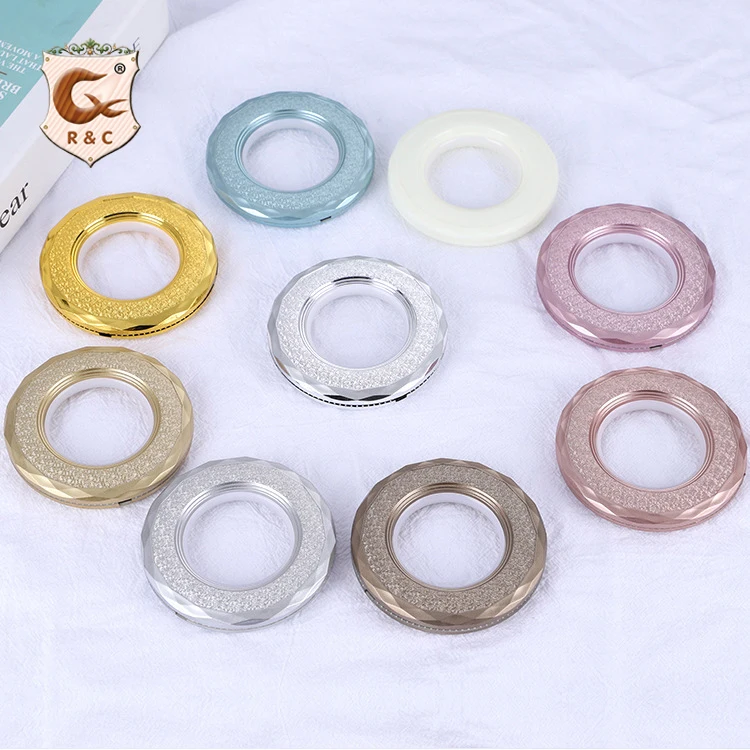  Hot Sale Curtain PP Plastic Diamond Rings Home Decor Fancy Colorful Grommet Eyelet Accessories