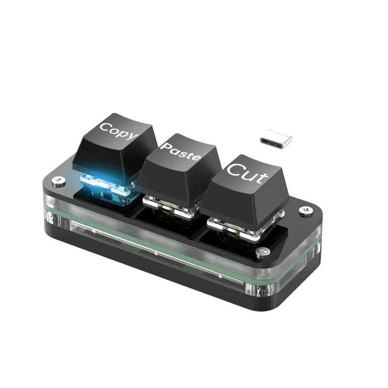 USB Mini 3-Key OSU Keypad Hotswap One Handed Mechanical Gaming Keyboard Programming Macro Cherry Switch RGB Backlit Mini Keypad