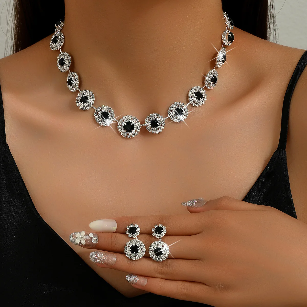 Luxurious White Cubic Zirconia Jewelry Sets for Brides