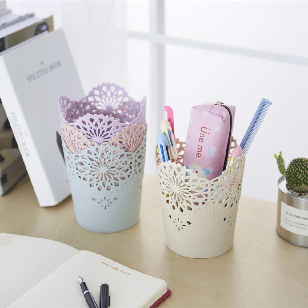 Plastics household products flower shaped Sundries basket plastic flower pot office mini desktop Storage bucket
