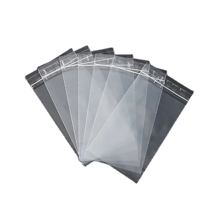 GRS  Custom size transparent self sealing 100% recycled poly bags with suffocation warning print