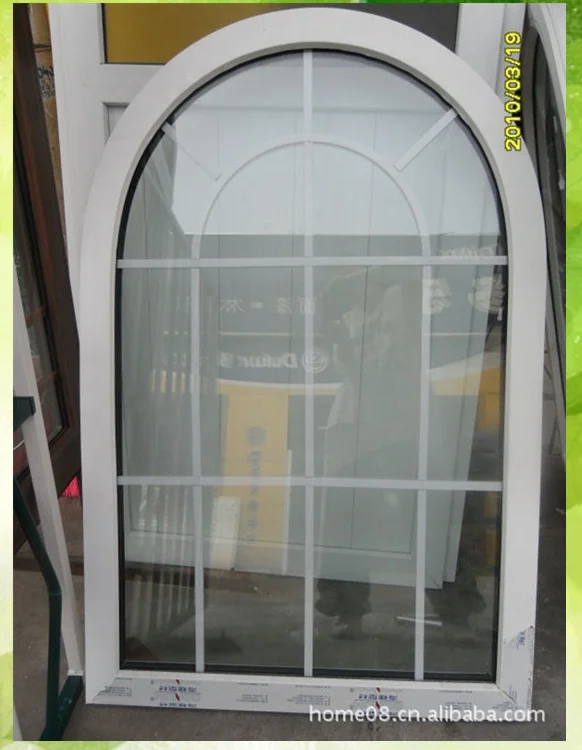 Wholesale High Quality Soundproof Half Round Pvc Fixed Arch Window from China