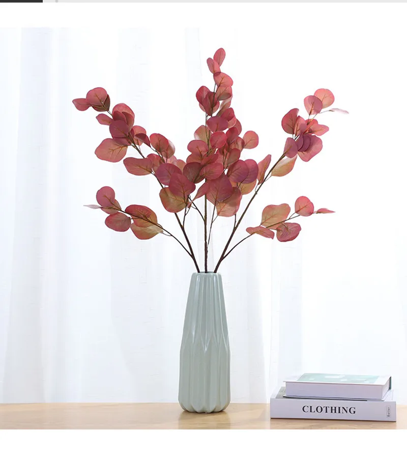 Artificial Yellow Eucalyptus leaves  for Party Hotel Wedding Table Decorative