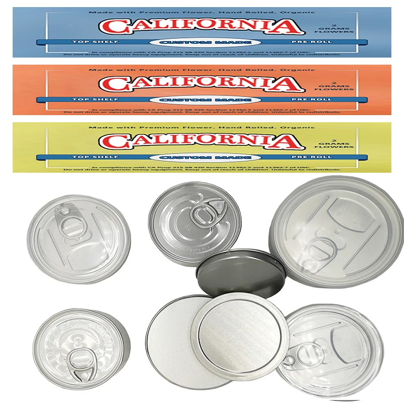 
Saferim Easy Open Ends Open Clear Cans Dry Pack Silver Aluminum Dry Herbs Round Metal Self Presstin Can 