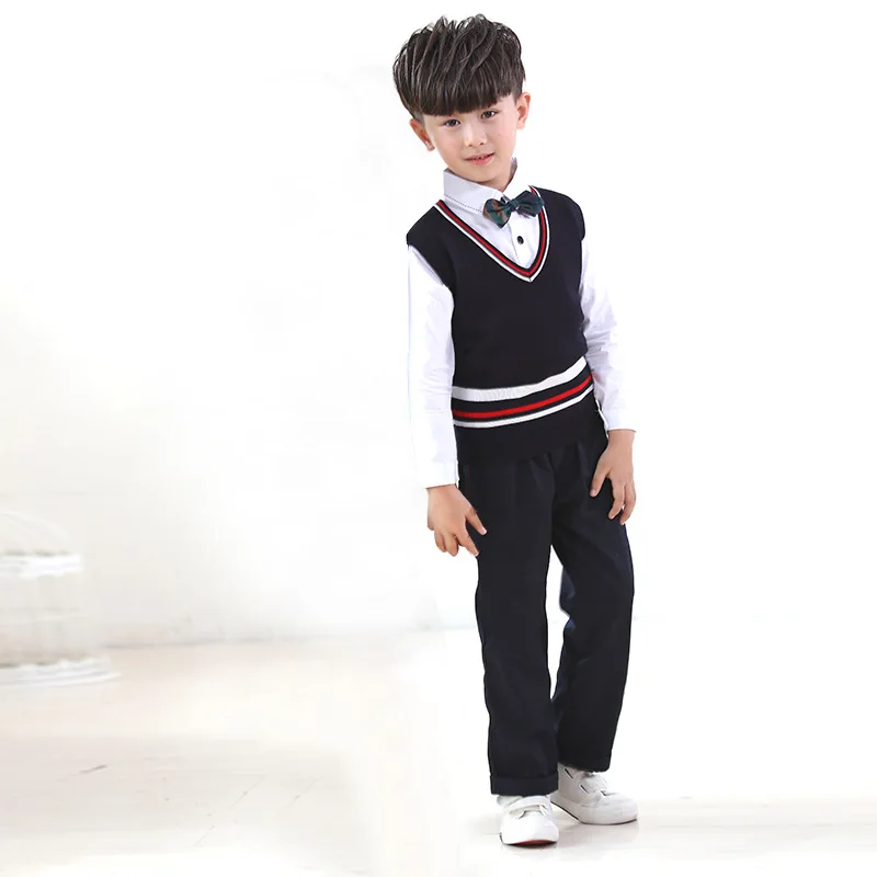 Custom International School Uniforms Sweater Vest And Girl Skirt & Boys Pants
