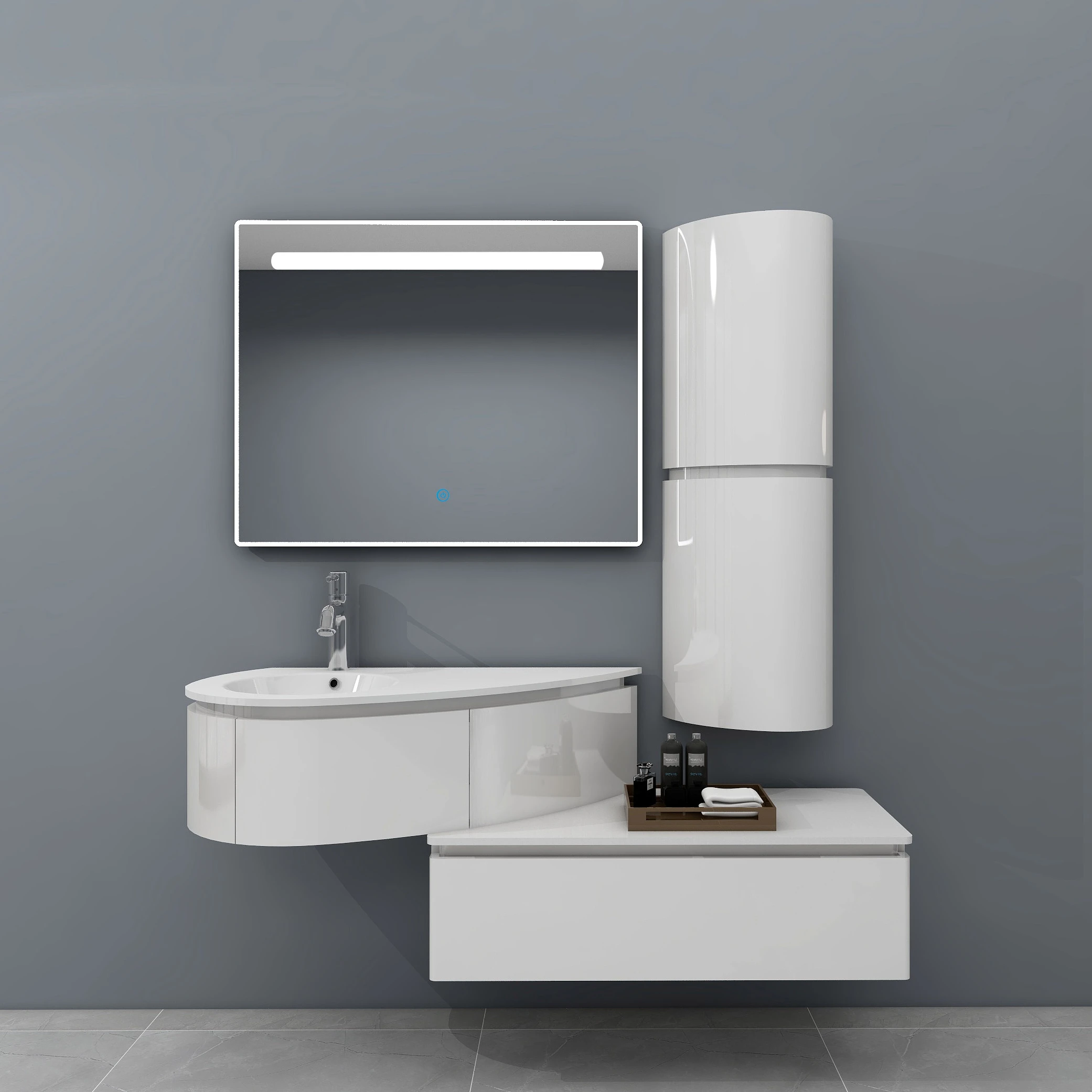 
Double main cabinet bathroom furniture combination with side cabinet manufacturers wholesale 