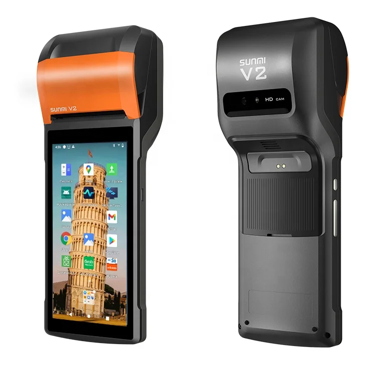 pos systems cash register Sunmi V2 scan touch screen handheld smart pos terminal with 58mm receipt printer for store