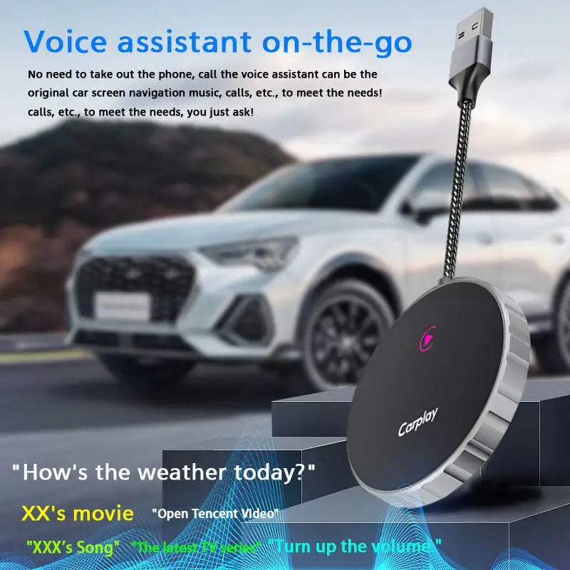 Wifi Bt Dual Connection Wired To Wireless Carplay Smart Car Universal Usb 5.0 Wireless Carplay Adapter for Android Auto