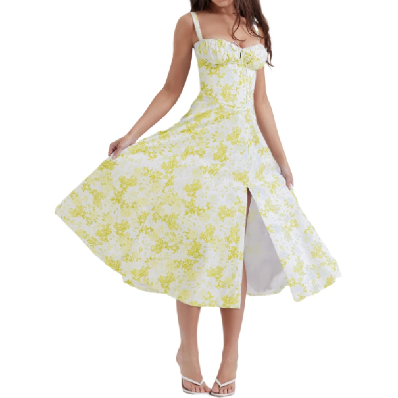 2023 США оптовая продажа дешевые модные пляжные платья женские летние повседневные длинные элегантные