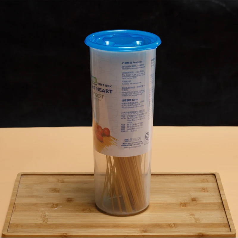 wholesale Small BPA-Free PP Plastic Cylinder-Shaped Food Packaging Microwavable Lid Pasta Jar Bucket Storage Modern Design Lock