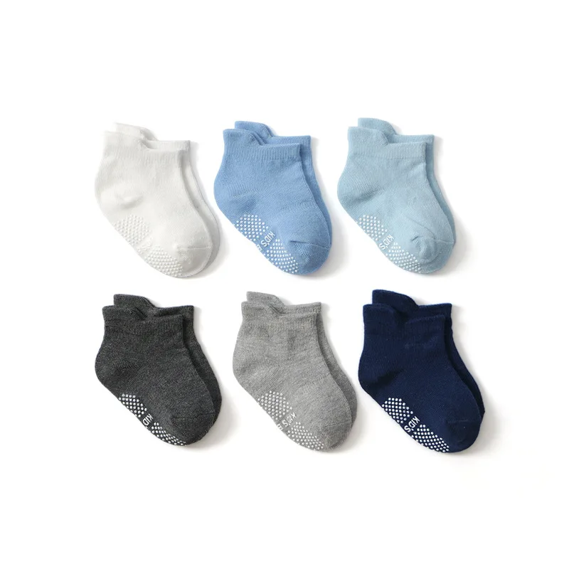
Whole Cotton Fabric Striped Print Infant Indoor Active Grip Anti Slip Boy Girl Sock Ankle Baby Socks 