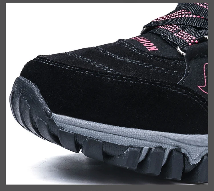 High-Top Cotton Plush Lining OEM Waterproof Snow Boots Women Winter Warm Shoes for Outdoor Hiking Ankle Boots