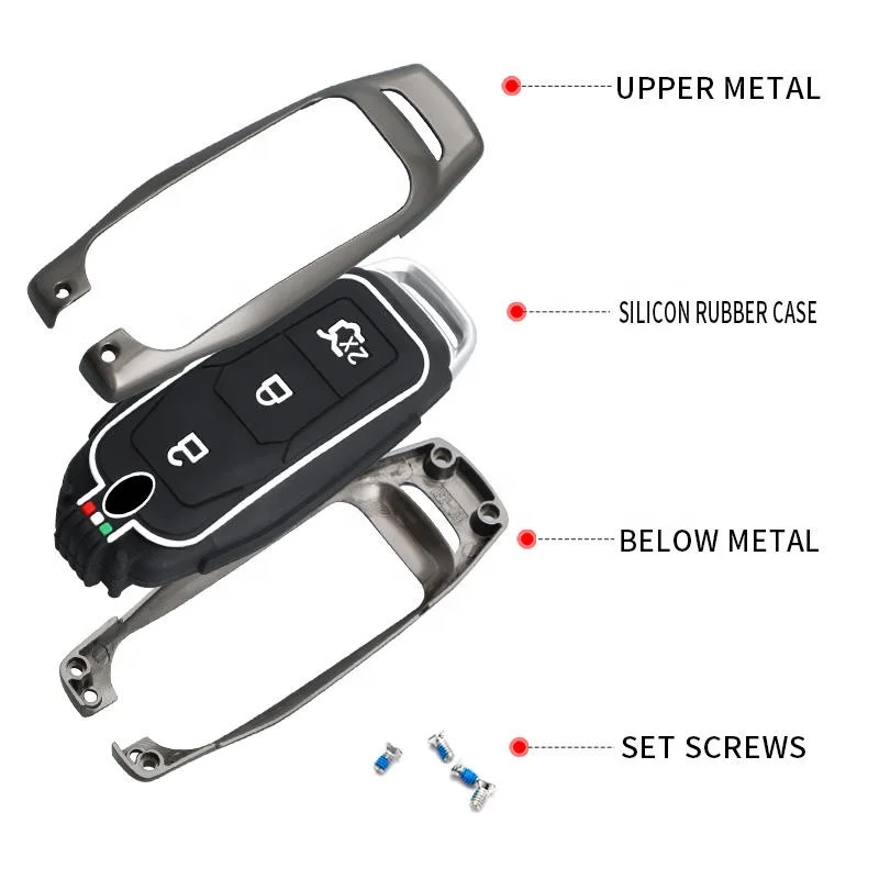 New Design 2023 Car Accessories Quality Zinc Alloy Car Key Cover For Ford Focus 3 4 St Mondeo 5 Mk5 Mustang F-150 Explorer Edge