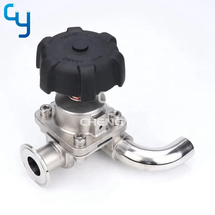 Sanitary stainless steel U type  3 way SS316L diaphragm valve