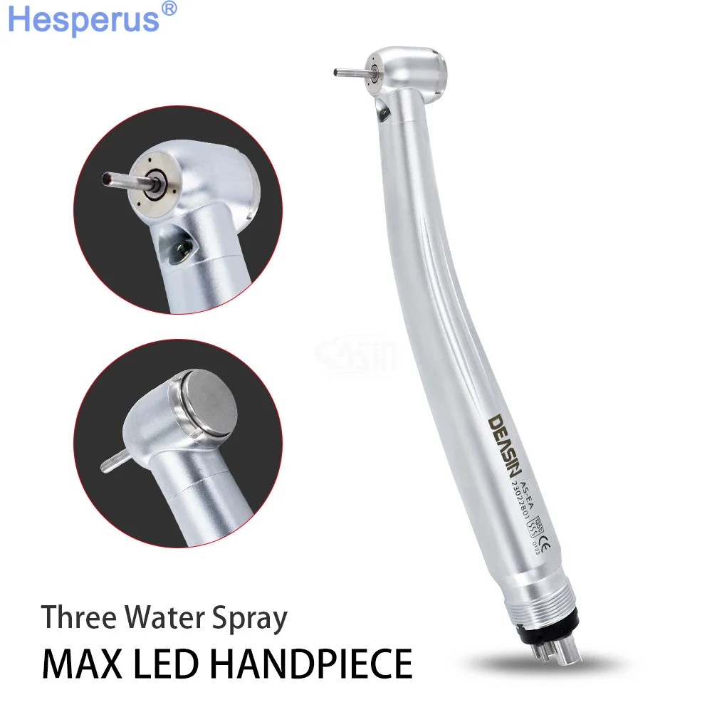 Dental Max LED E-generator Push Button High Speed Handpiece Air Turbine Triple Water Spray Handpiece B2/M4 Dentistry Tools