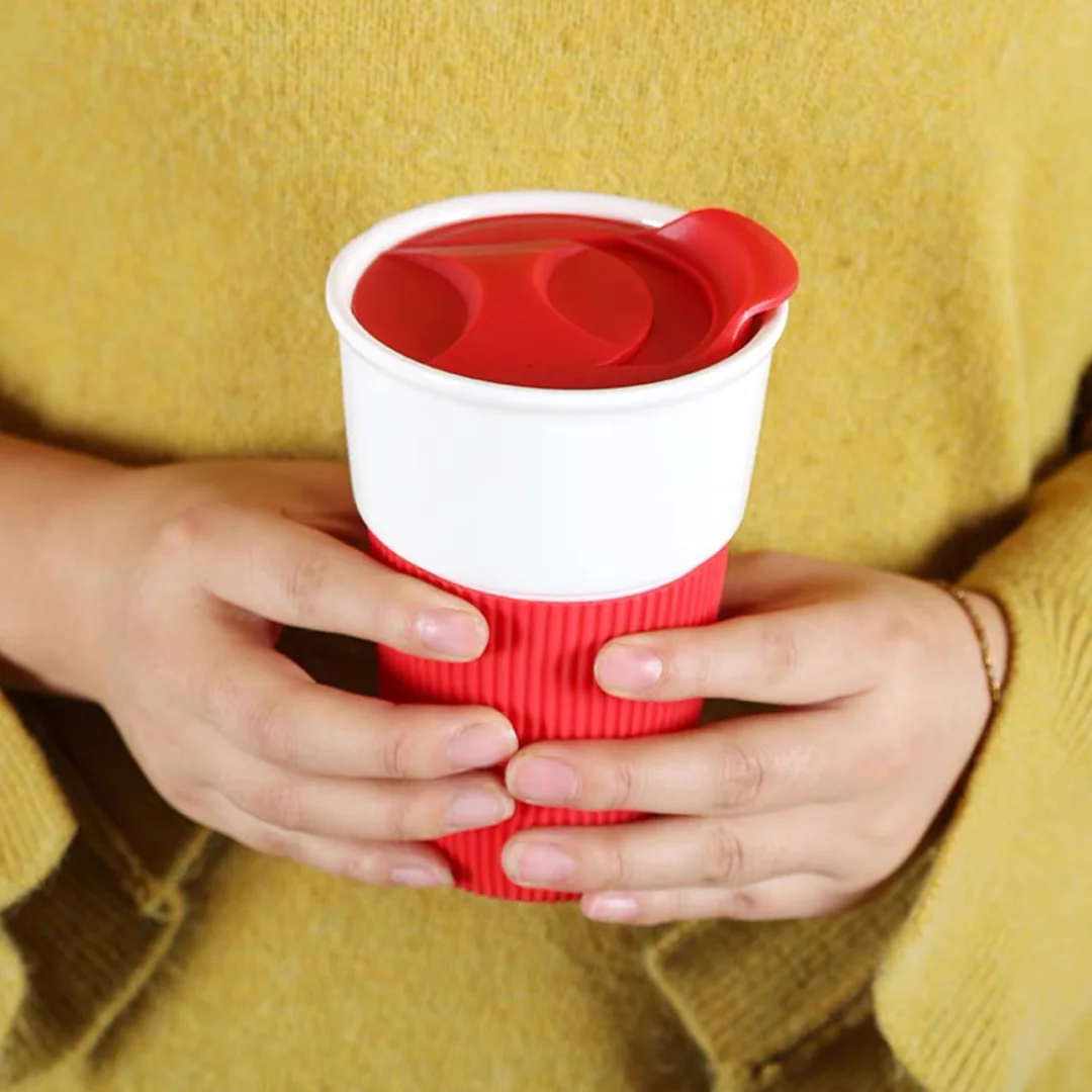 manufacturer wholesale ceramic travel mug with pp lid 350ml large ceramic candy coffee mugs custom cups for gift