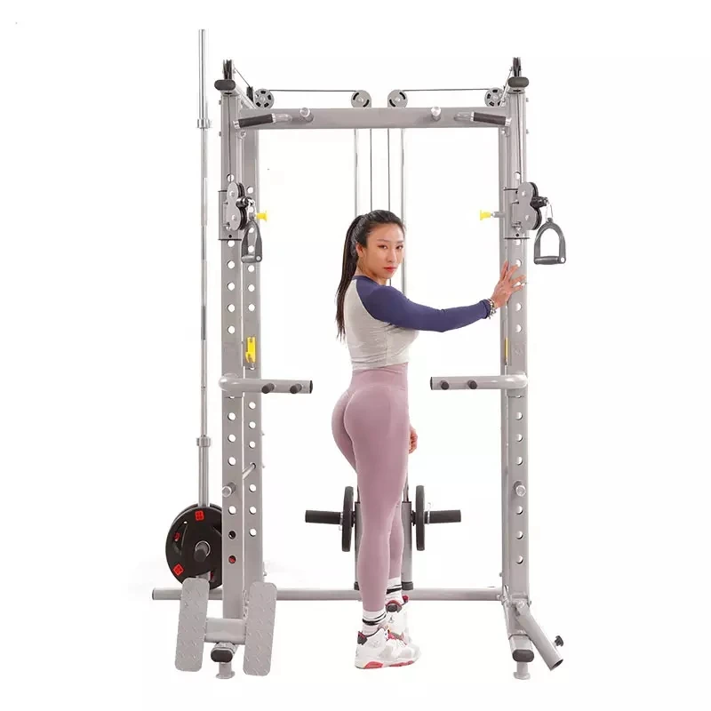 Multifunctional Weightlifting Power Rack With Pulley System Home Gym Equipment Squat Rack