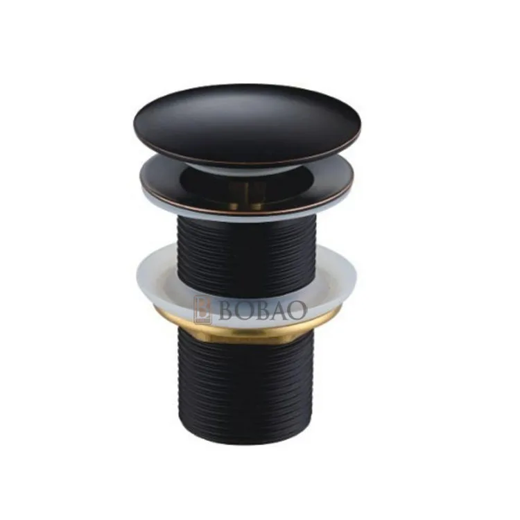 Copper Push Down Pop Up Drain Stopper Basin Sink Waste Drainer