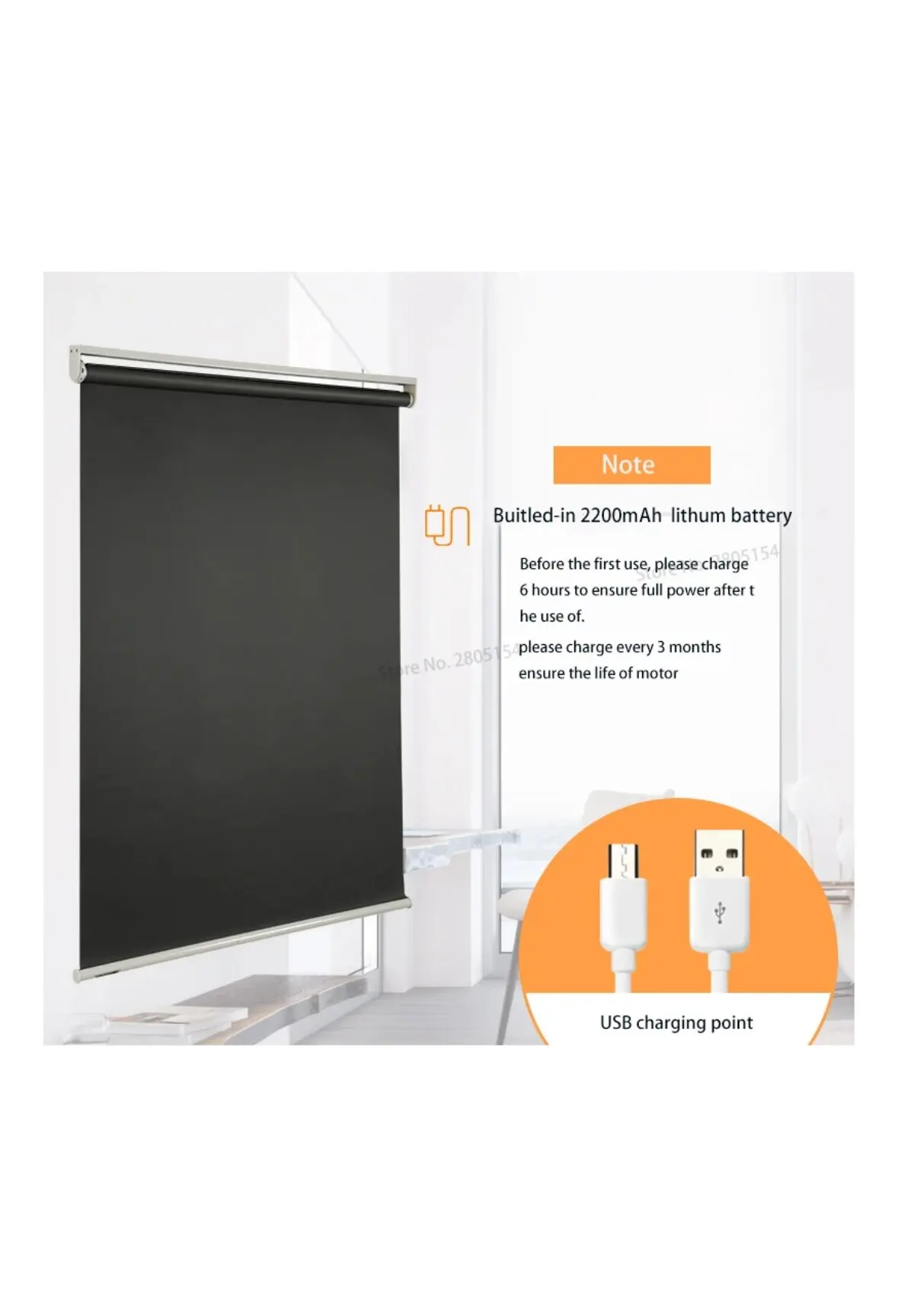 Original blind motor DM25LE buitled-in lithium battery Tubular motor Smart motorized blinds motor for shading curtain 433MHZ