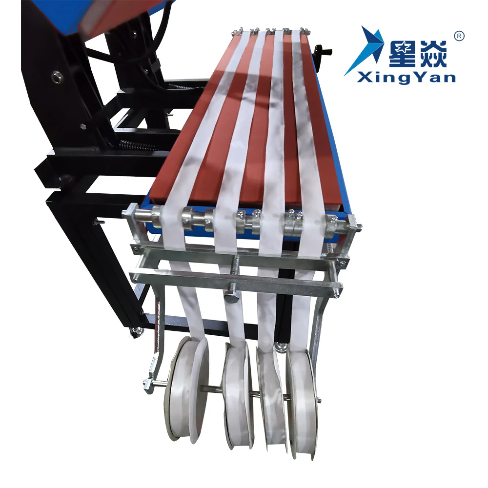 Xingyan large format clamshell heat press machine 25*100 belt roller ribbon Double Heating Platens lanyard printing machine