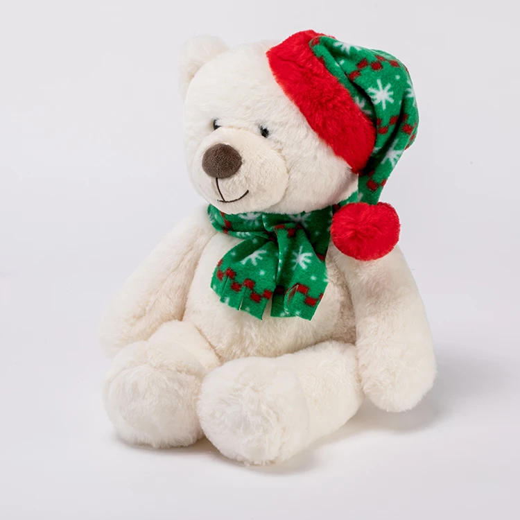 2022 New Design Custom Christmas Gift Cute stuffed Animals Plush Teddy Bear Plush Toy With Scarf And Hat