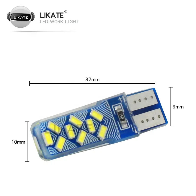 LKT Car T10 W5W 5050 Strobe Rgb T10 Cob 18led Car Dc 12v Silicon Light Bulb Waterproof Colorful