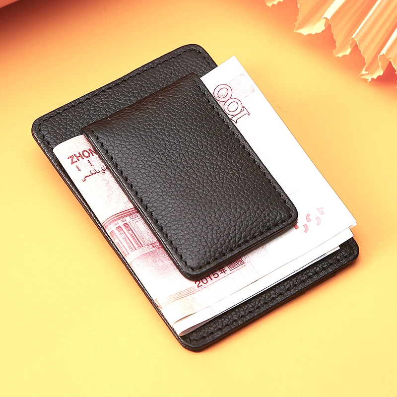  Лидер продаж зажим для денег деловой Карманный подарок кожаный тонкий rfid бумажник держатель