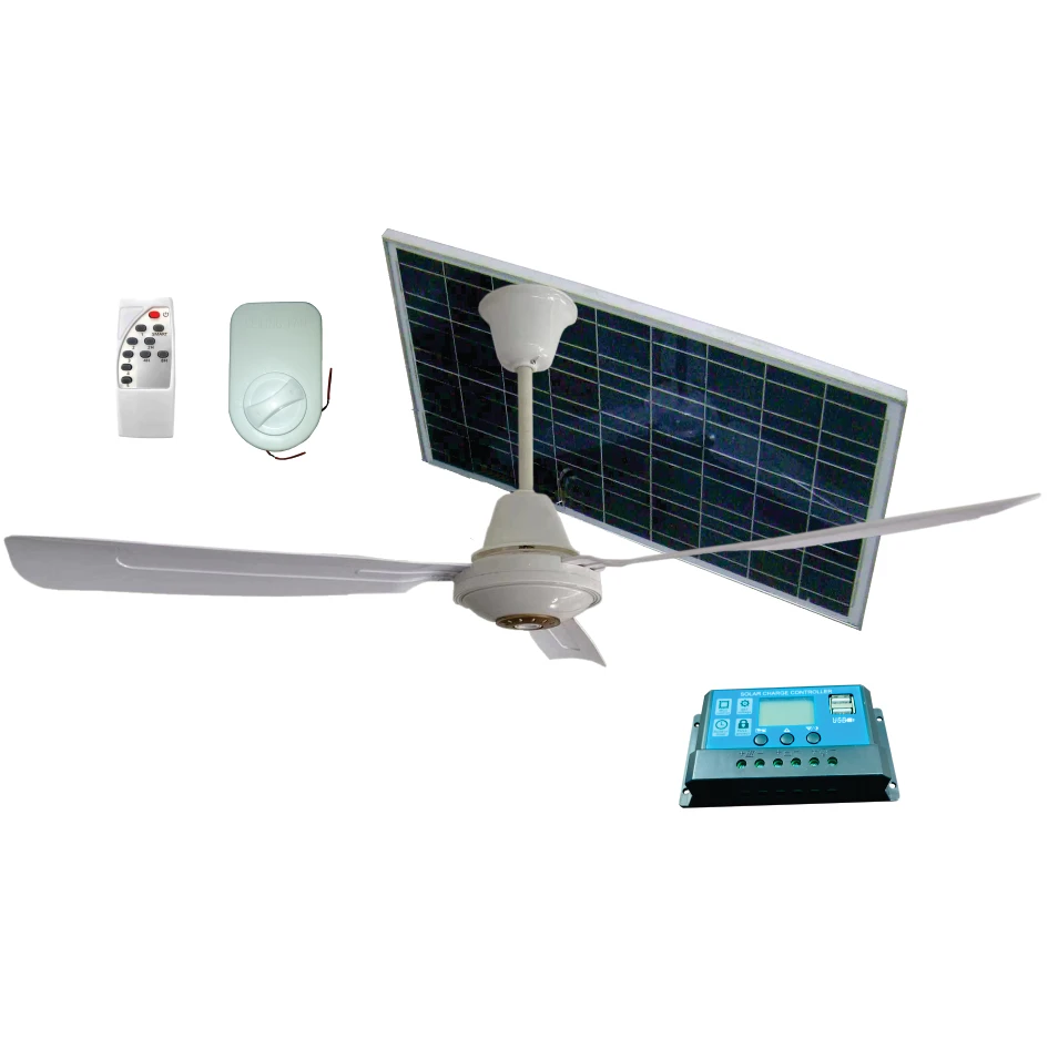 12V Fan BLDCL Motor DC Solar With Panel 50inch Dc Ceiling