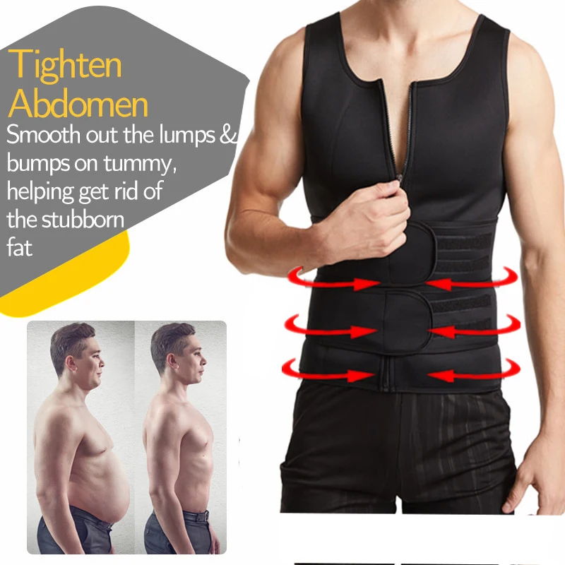 2024 Outdoor Fitness for men indoor training Slim Sweat Shaping shirt Sauna vest Weight loss double belt waist training Shaper