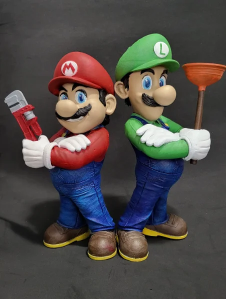 Custom Super Mario Bros Statue Resin Mario Statue Resin Mario Brothers Crafts For Mall Decor