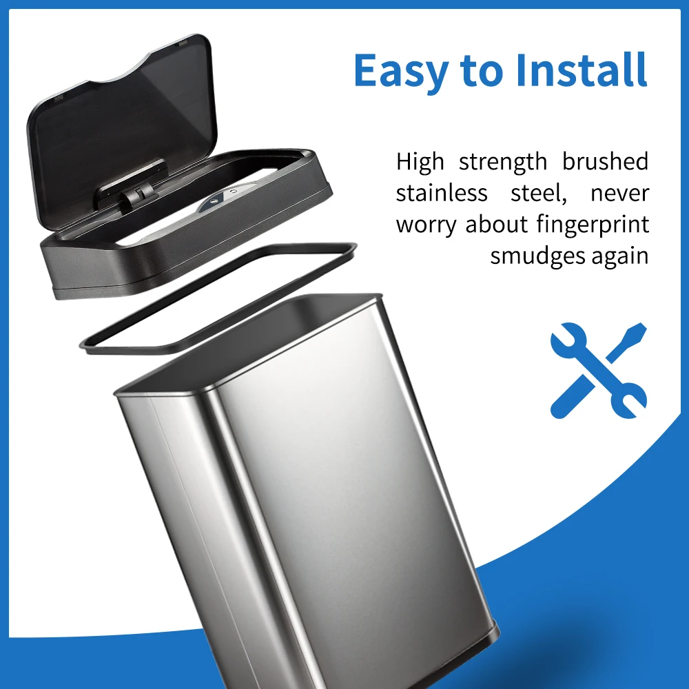 JILI Bin: Effortless disposal with sensor lid crafted in sleek stainless steel Elevate daily routine with touch-free convenience