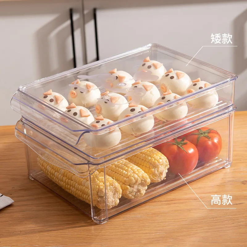 New Transparent Storage Box With Lid Can Be Stacked Storage Box Fruit  Vegetable Storage