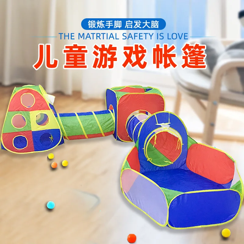 5pcs Kids Play Tent Pop Up Ball Pit Crawl Tunnels For Boys Girls Indoor Outdoor Playhouse With Carrying Bag